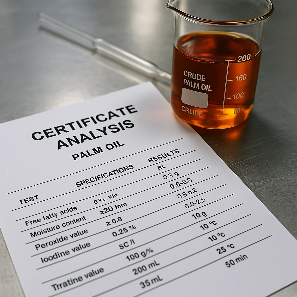 A practical guide for procurement managers on the three key quality parameters in a palm oil CoA.