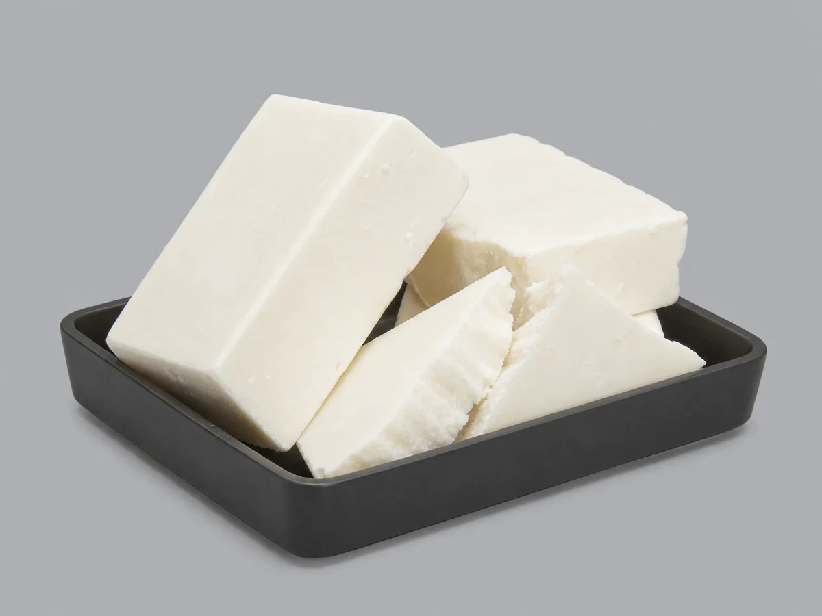 Hard white hydrogenated palm kernel oil blocks