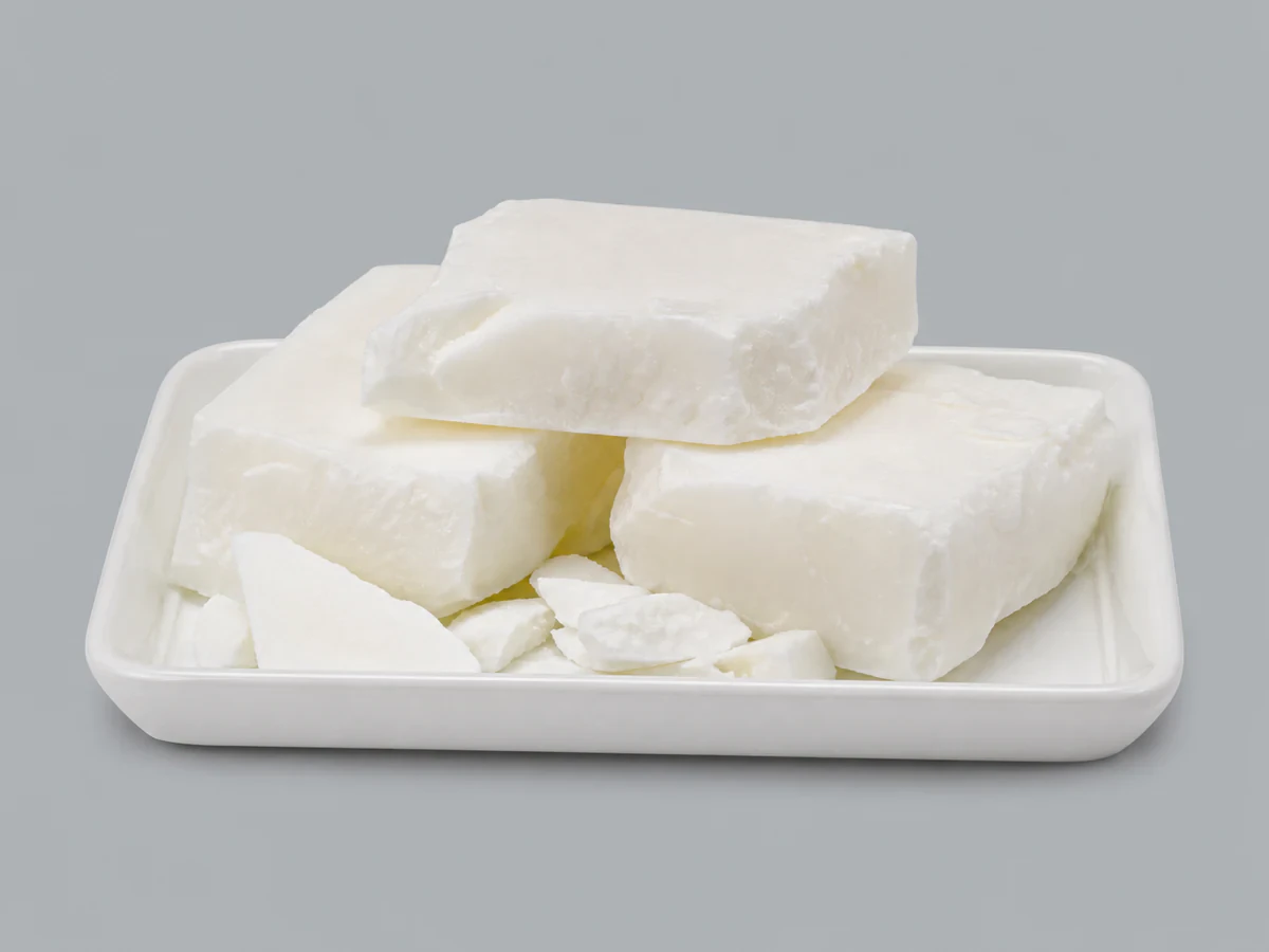 White solid palm kernel stearin blocks used as confectionery fat