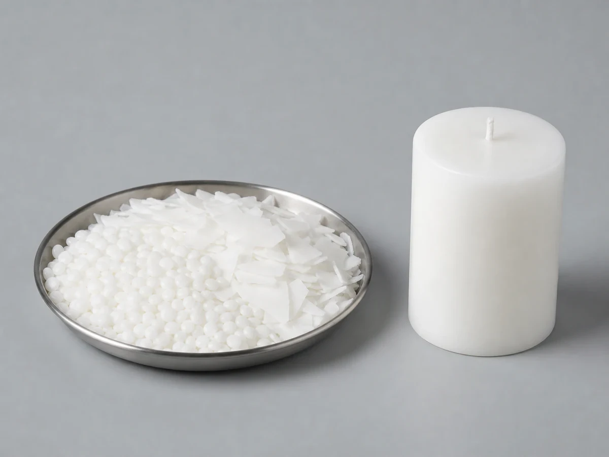 White palm wax flakes made from hydrogenated palm stearin for candle making